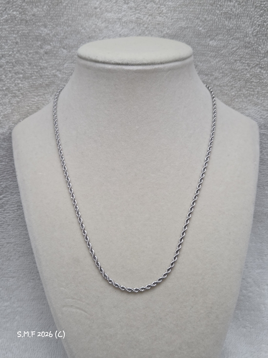 Other - Classic Stainless Steel Silver Rope Chain Necklace (2mm) - 18 inch